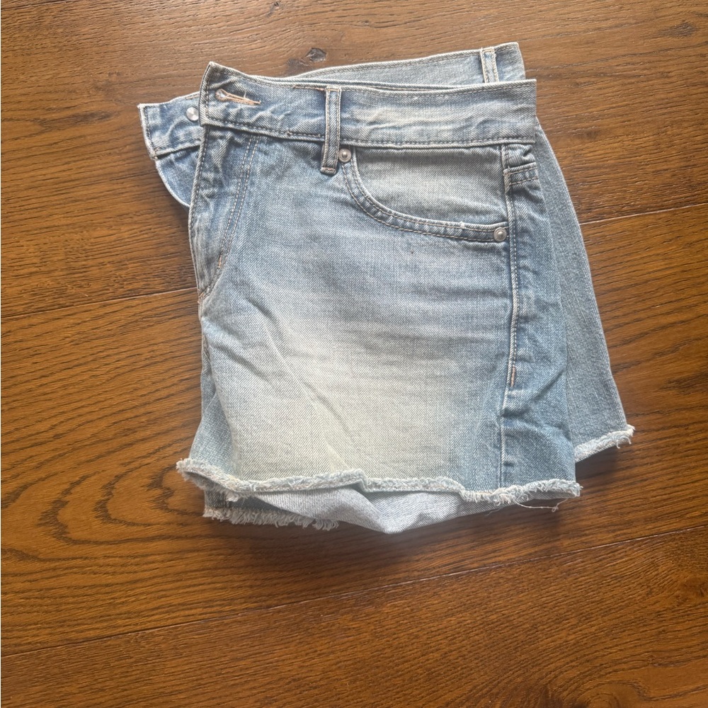 LOFT Blue Distressed Jean Shorts